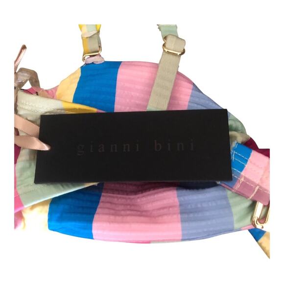 Gianni Bini x Jess Southern Garden Plaid Twist Bandeau Bikini Top Multicolor XS - Picture 12 of 15